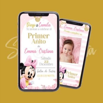 Video Invitación Primer Añito Minnie Bebé