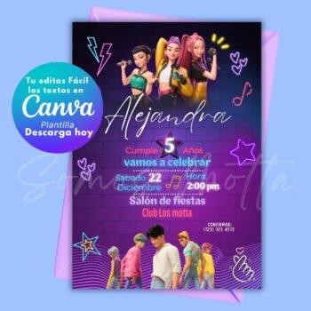 Invitación Guerreras KPOP para Editar