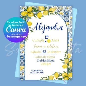 Invitación Limón Siciliano Amalfi Coast Italia Editable