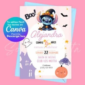 Invitación de Stitch de Halloween Editable