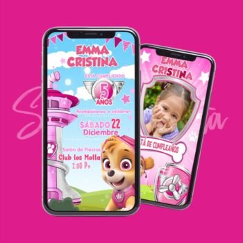 Video Invitación Paw Patrol Skye para Niña