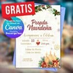 Invitación Posada Navideña GRATIS editable en Canva