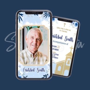 Tarjeta Recordatorio para Difuntos: Cabo de Año y Novenario