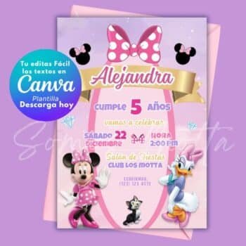 Invitación Minnie Boutique | Editable Canva | Descarga Directa