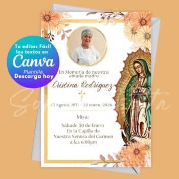 Invitación Misa de Difuntos Editable | Plantilla Canva