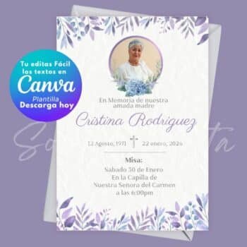 Tarjeta Condolencias y Recuerdo Canva | Editable e Instantánea
