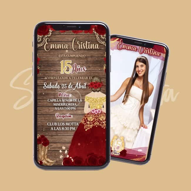 Invitación XV años Vaquera Roja - Video Personalizado