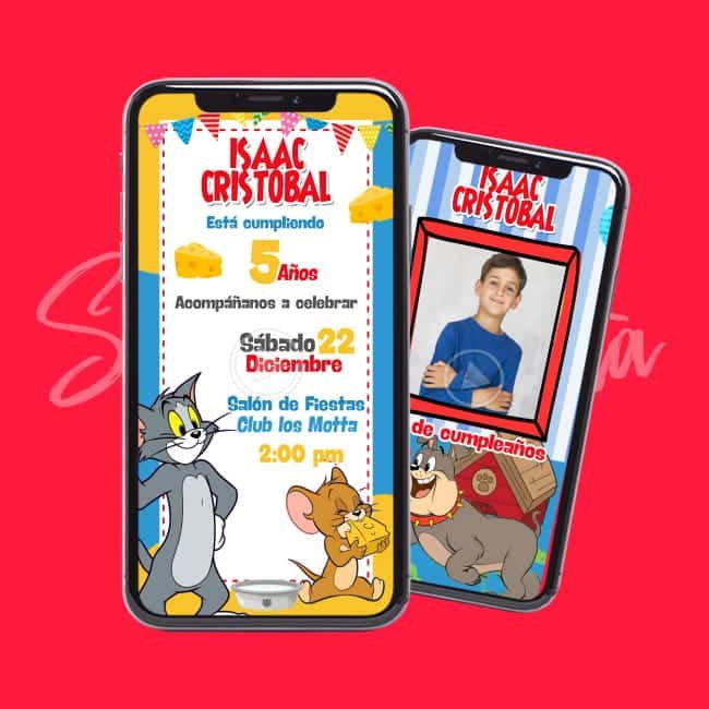 Video Invitación Tom y Jerry Personalizada - ¡Lista para Enviar!