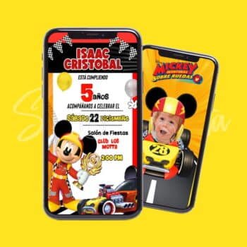 Video Invitación de Mickey Sobre Ruedas ¡Personalizada!