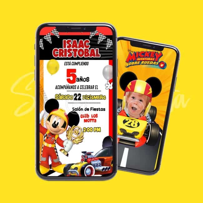 Video Invitación de Mickey Sobre Ruedas ¡Personalizada!