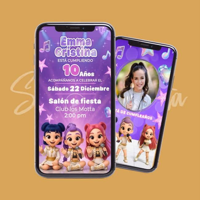 Video Invitación Personalizada Guerreras Kpop para WhatsApp