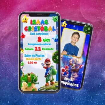 Video Invitación Super Mario Galaxy Personalizada