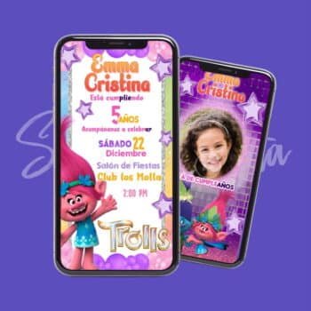 Video Invitación de Trolls 3 Personalizada ¡Sorprende Hoy!