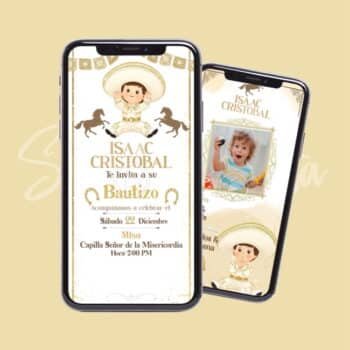 Invitación de Bautizo Charro Bebé en Video