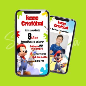 Video Invitación de Mickey Pintor | ¡Personalizada!