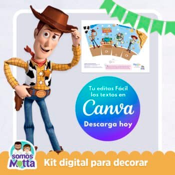 Kit Cumpleaños Toy Story Imprimible y Personalizable en Canvas